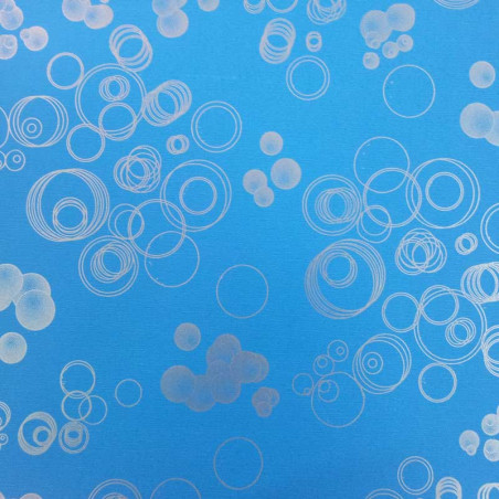 papel de embrulho liso azul bolas parteadas