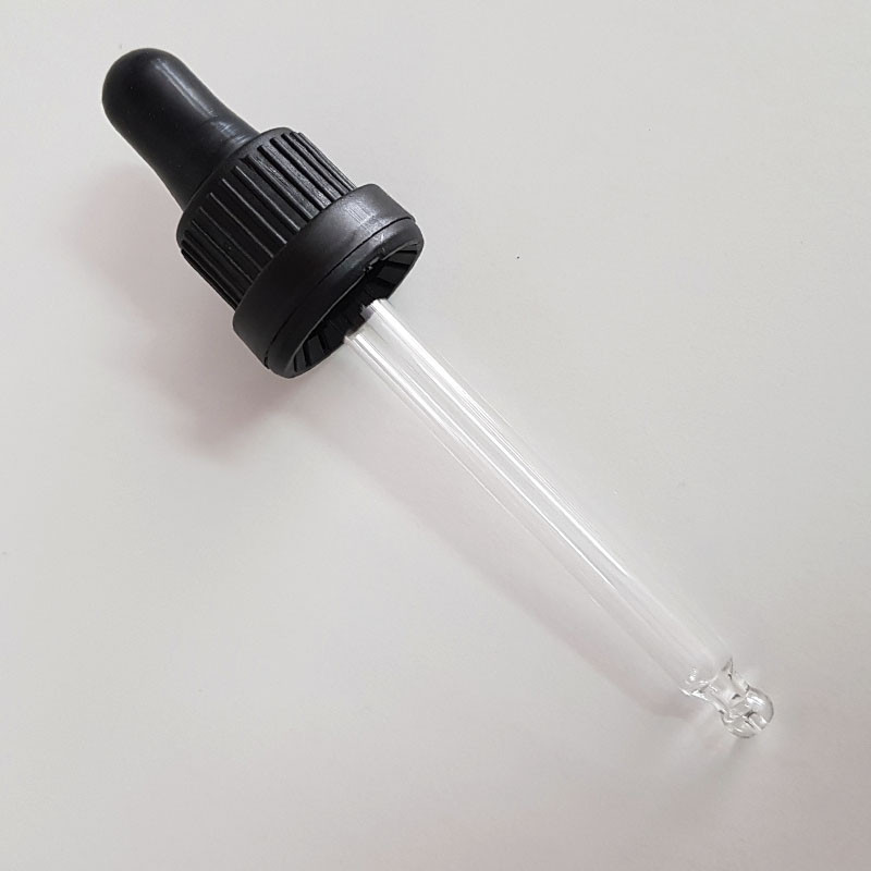 Tampa plastica PP18 com pipeta de vidro 30ml