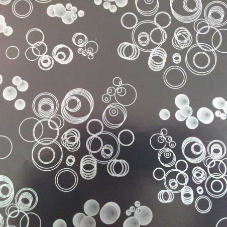 papel de embrulho liso preto bolas prata