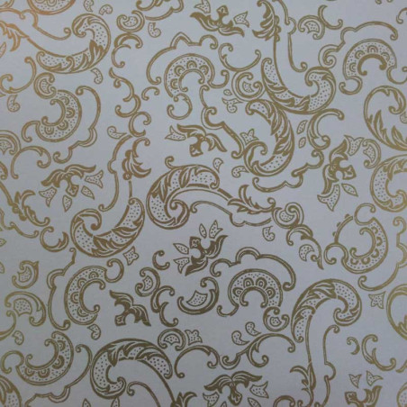 papel de embrulho liso branco ornamentos ouro