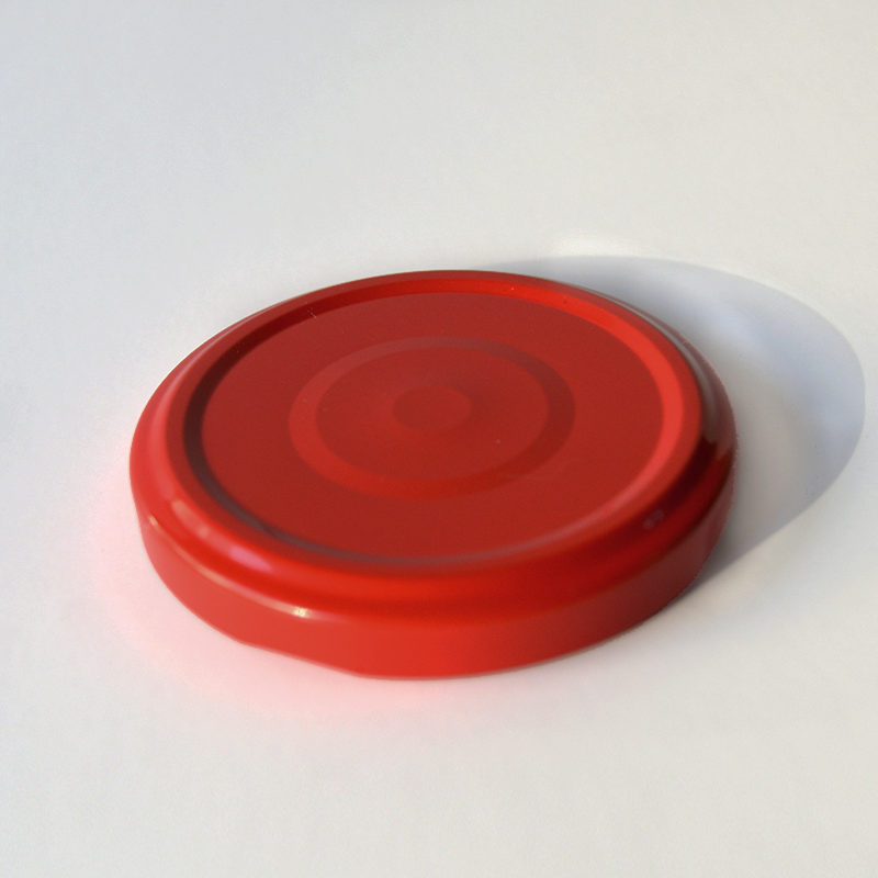 Tampa metálica vermelha