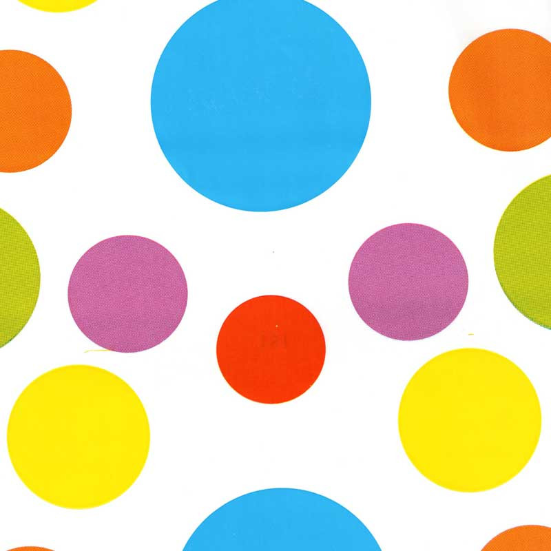 papel de embrulho liso branco bolas varias cores