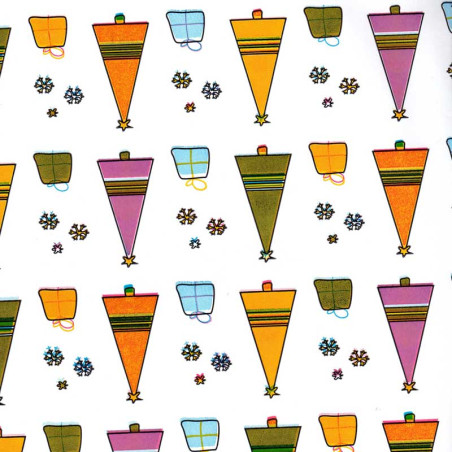 papel de embrulho liso branco arvores natal