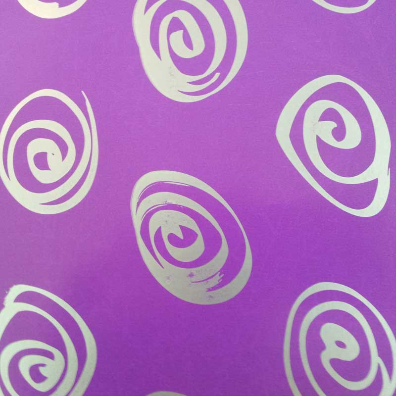 papel de embrulho liso lilas espirais prata