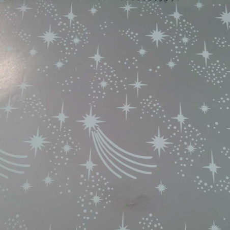papel de embrulho liso prateada estrelas