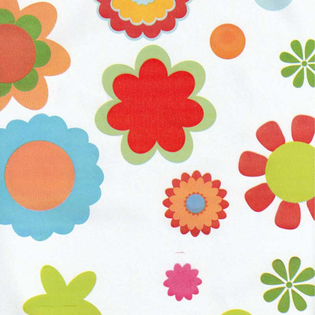 papel de embrulho liso branco varias flores