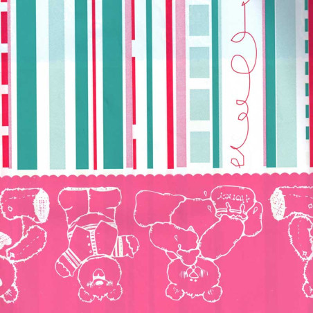 papel de embrulho liso ursos riscas