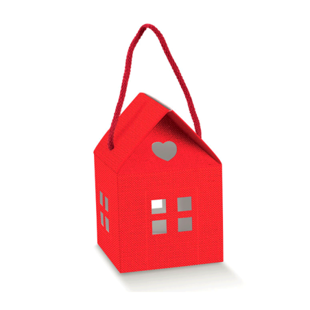 CASETTA c/cordino Lino Rosso 80x80x75