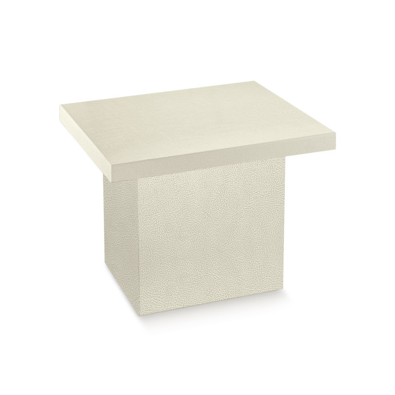 TAVOLO CONTENITORE pelle bianco 610x500x515