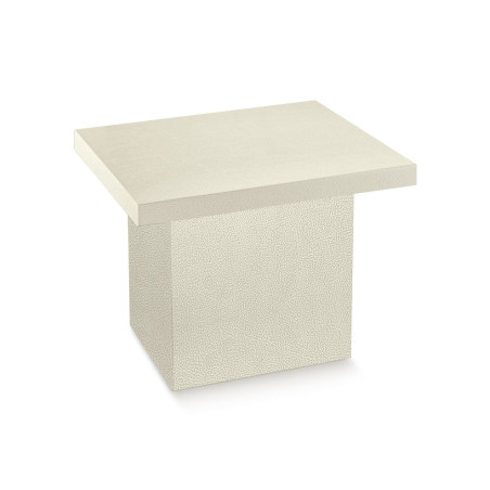 TAVOLO CONTENITORE pelle bianco 610x500x515