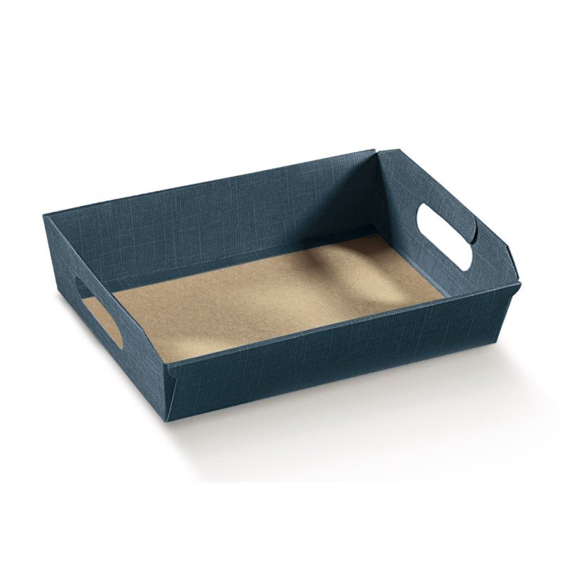 CESTO incollato juta blu 310x220x90