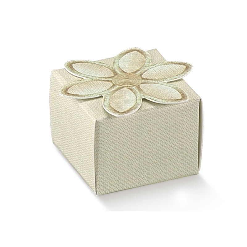 Astuccio fiore ricamato 35x35x25