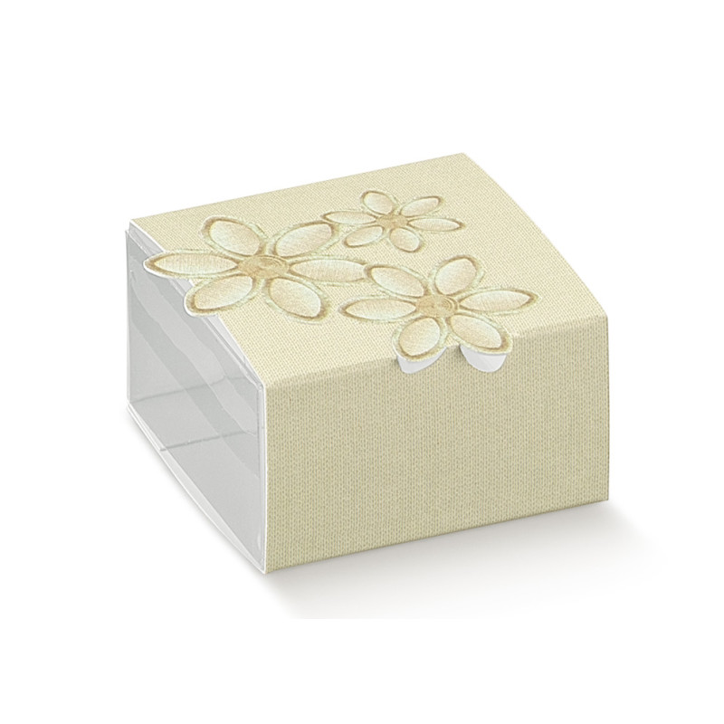 Astuccio fiore ricamato 60x60x30