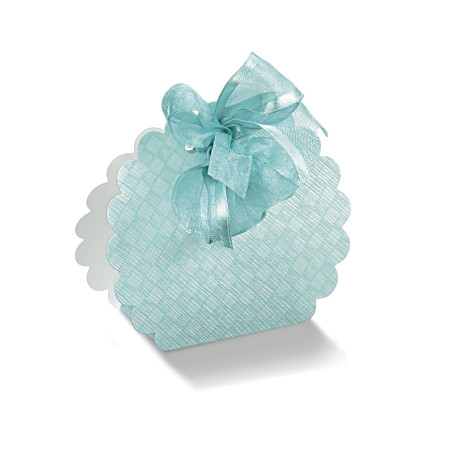 BORSA ROTONDA quadri celeste 58x40x85