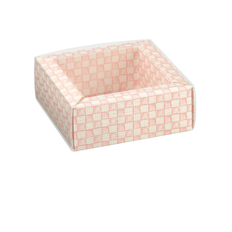 QUADRETTO+FASCETTA quadri rosa 60x60x32