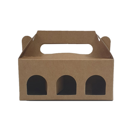 Caixinha 3 frascos miniatura 138x45x60mm 97mm altura total